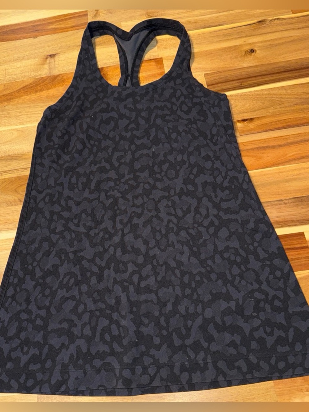 lululemon athletica Black and Charcoal Patterned Racerback Tank